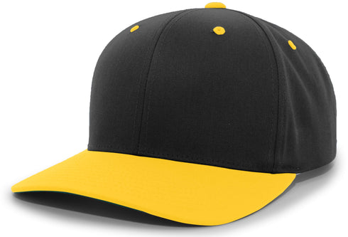 Pacific Headwear Cotton-Poly Hook-And-Loop Adjustable Cap (302C), Color 'BlackGold'